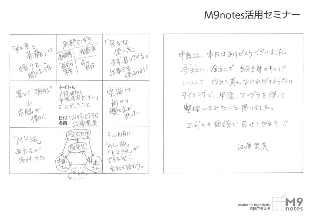 2019.0730 活用セミナー感想文 江原寛美さん