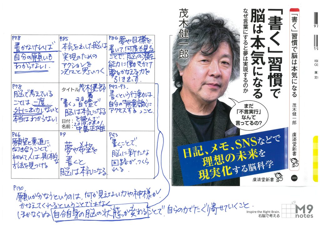 中島正雄 感想:「書く」週刊で脳は本気になる