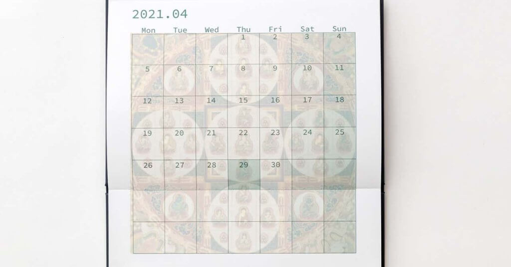 月間ブロックは7×7のマンダラです