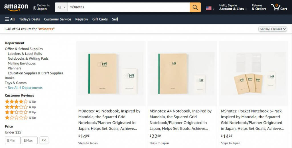 amazon USでM9notesを展開