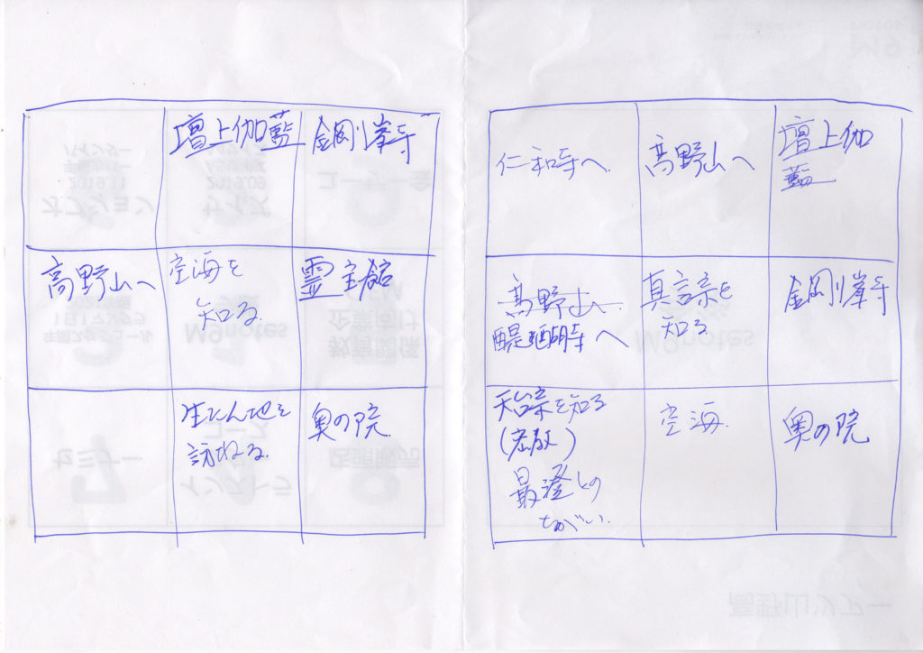 高野山セミナーの感想文(嶋宮洋子さま)