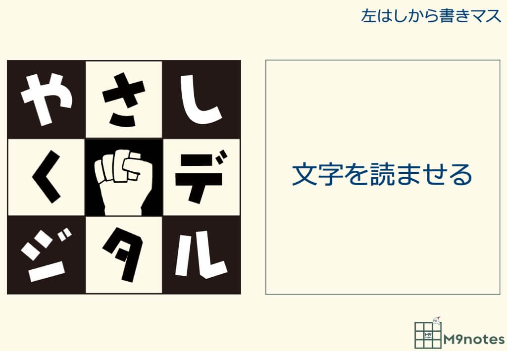 左はしから書きマス M9notesとは 仕事が３倍速くなる魔法の９マスノート M9notes