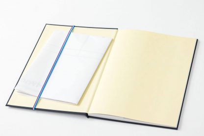 A1サイズのM9notesZを折って、B5版の手帳に挟んで携帯しているところ